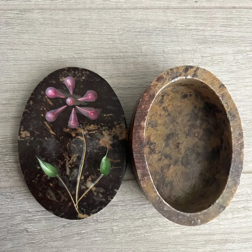 Vintage Soapstone Trinket Box